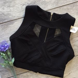 F21  Crop Top Mesh and Exposed Back Zipper